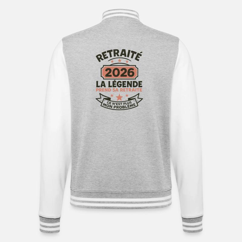 Retraité 2026 Ce N’est Plus Mon Problème Humour - Veste Teddy - gris chiné / blanc