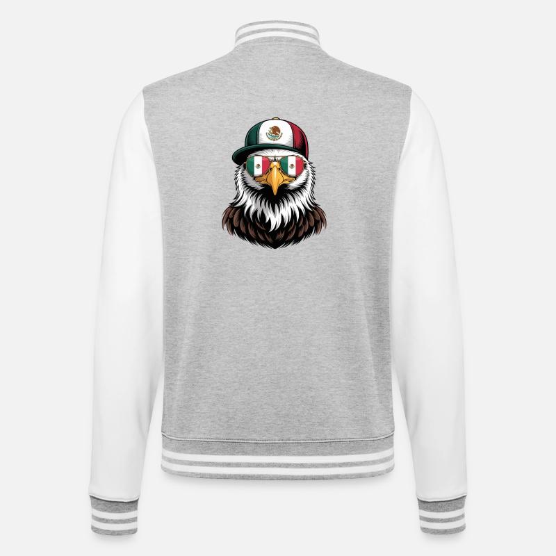 Lunettes de soleil rétro Mexican Eagle - Veste Teddy - gris chiné / blanc