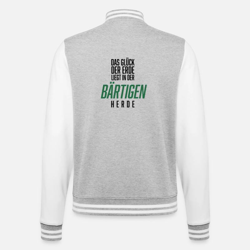 Bart, Bartträger, Lustiger Spruch, Bärtige Herde - College-Sweatjacke - Grau meliert/Weiß