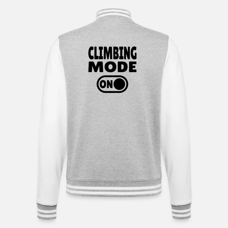 Climbing Mode ON – Boulder & Kletter Style - College-Sweatjacke - Grau meliert/Weiß