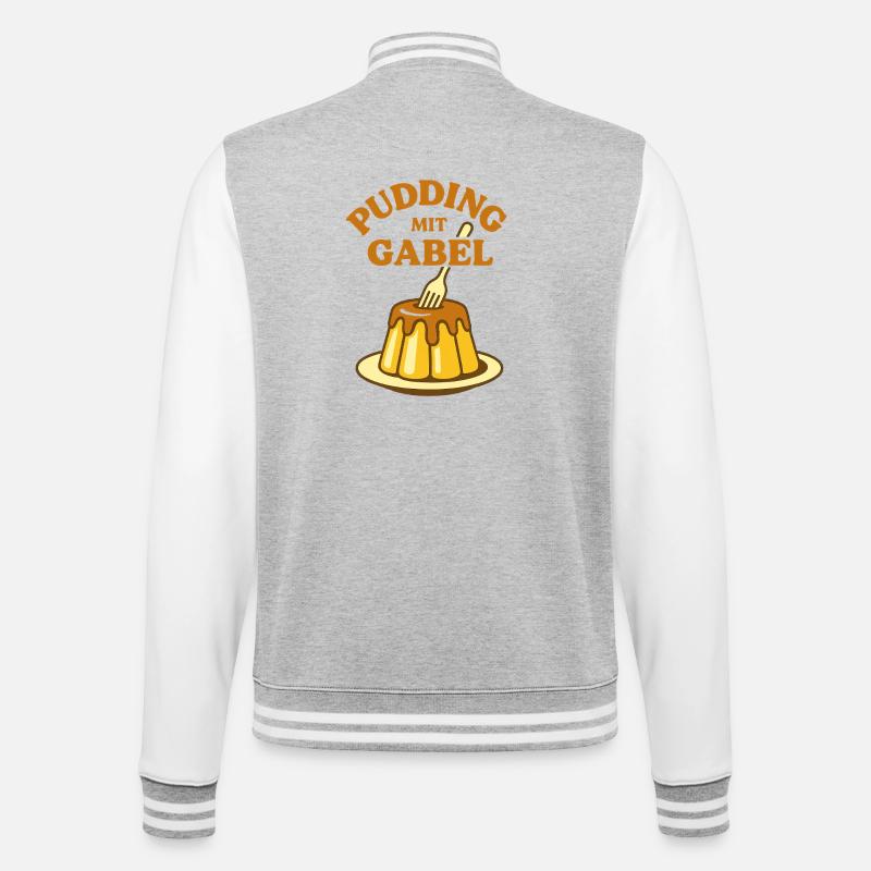 Pudding with fork - College Sweat Jacket - heather grey/white