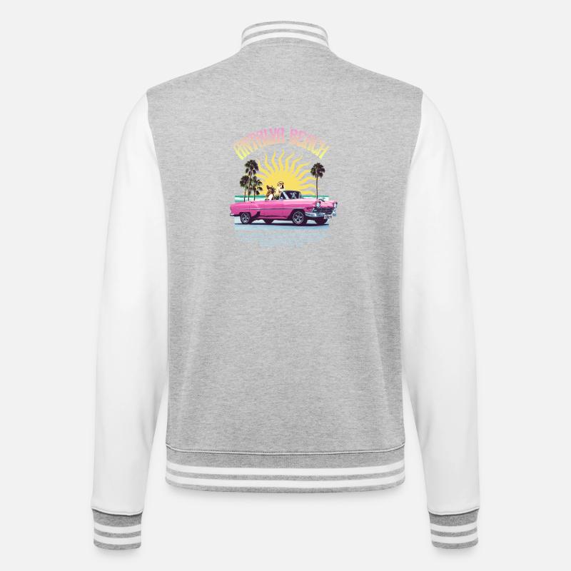 Antalya Beach Retro Design – Summer Vibes - College-Sweatjacke - Grau meliert/Weiß