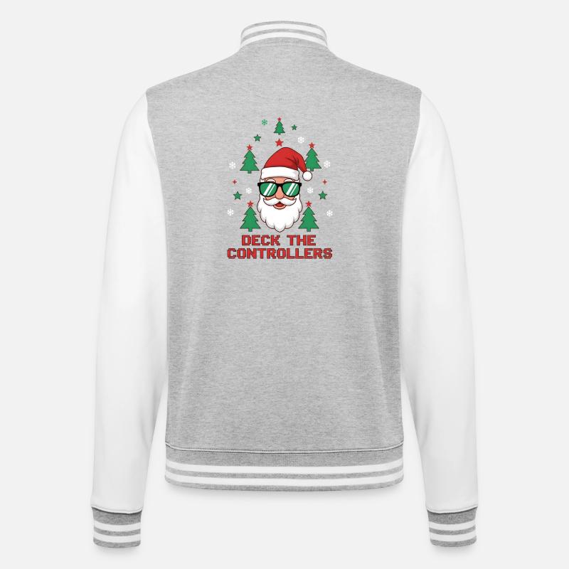 Decken Sie die Controller aus - College-Sweatjacke - Grau meliert/Weiß