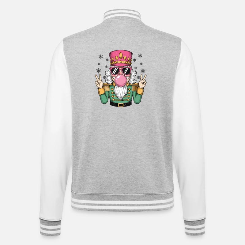 Nutcracker blows chewing gum - College Sweat Jacket - heather grey/white