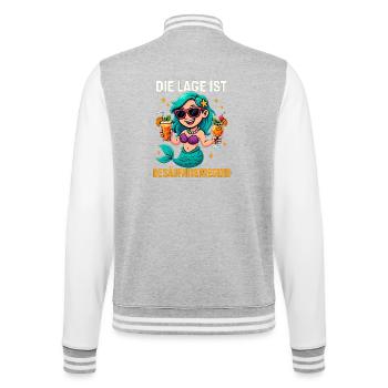 The location is drunken, mermaid - College Sweat Jacket - heather grey/white - Back - Marisol (170cm)
