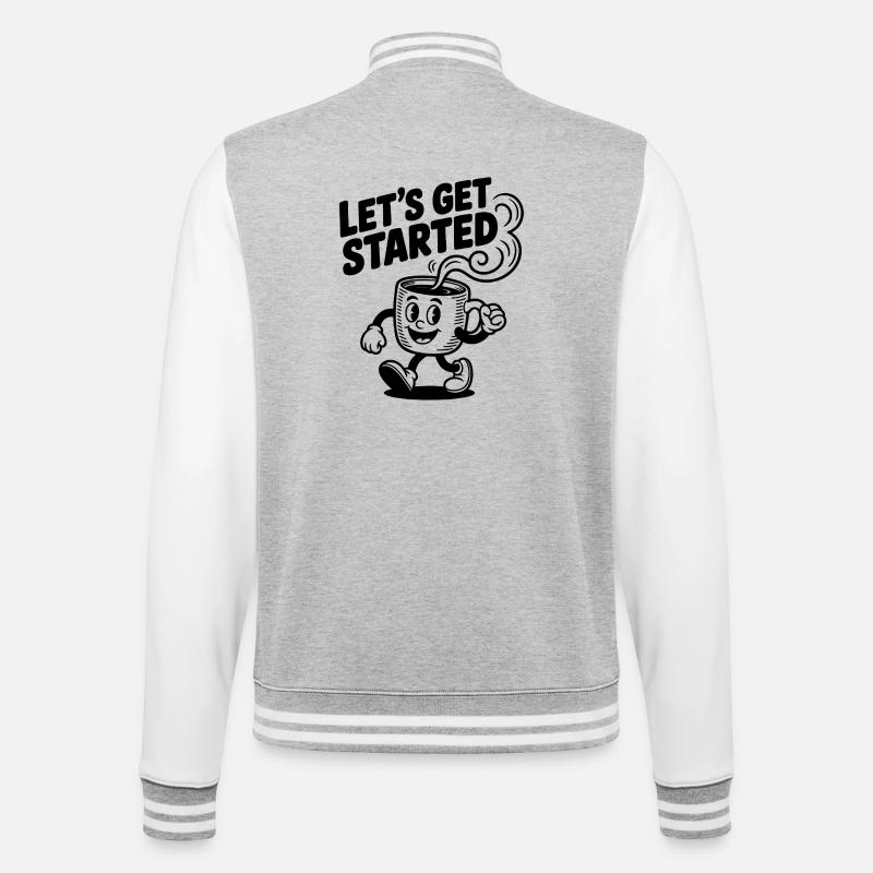 Let’s Get Started Kaffeetasse - College-Sweatjacke - Grau meliert/Weiß