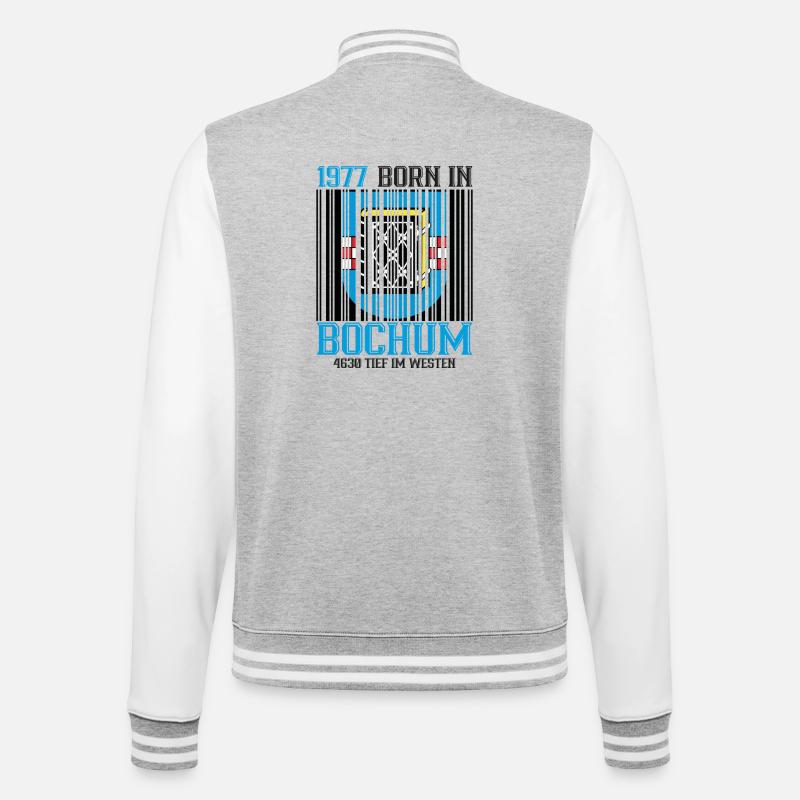 1977 Bochum Shield Barcode - College Sweat Jacket - heather grey/white