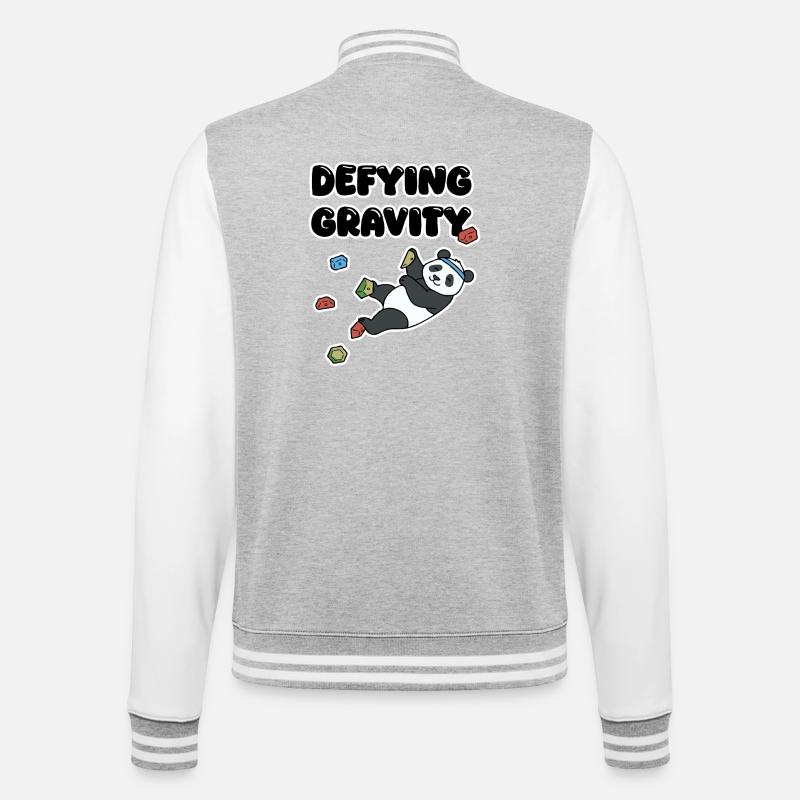 Chill Panda Climbing | Defying Gravity Bouldering - College Sweat Jacket - heather grey/white