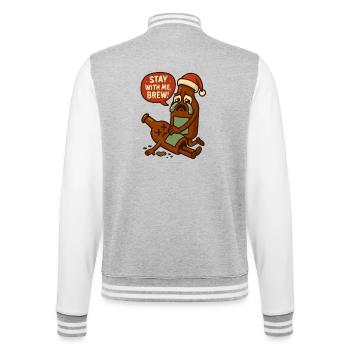 Bierflasche Weihnachten Spruch - College-Sweatjacke - Grau meliert/Weiß - Hinten - Marisol (170cm)