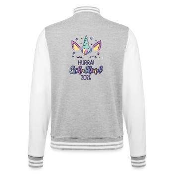 Hourra Écolier 2026 - Veste Teddy - gris chiné / blanc - Dos - Marisol (170cm)