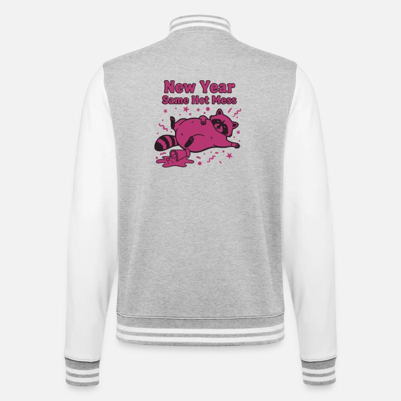 Neujahr Same Hot Mess Celebration 2025 - College-Sweatjacke - Grau meliert/Weiß