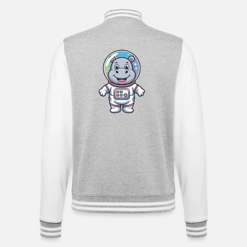 Hippo Astronaut Aventure Spatiale - Veste Teddy - gris chiné / blanc