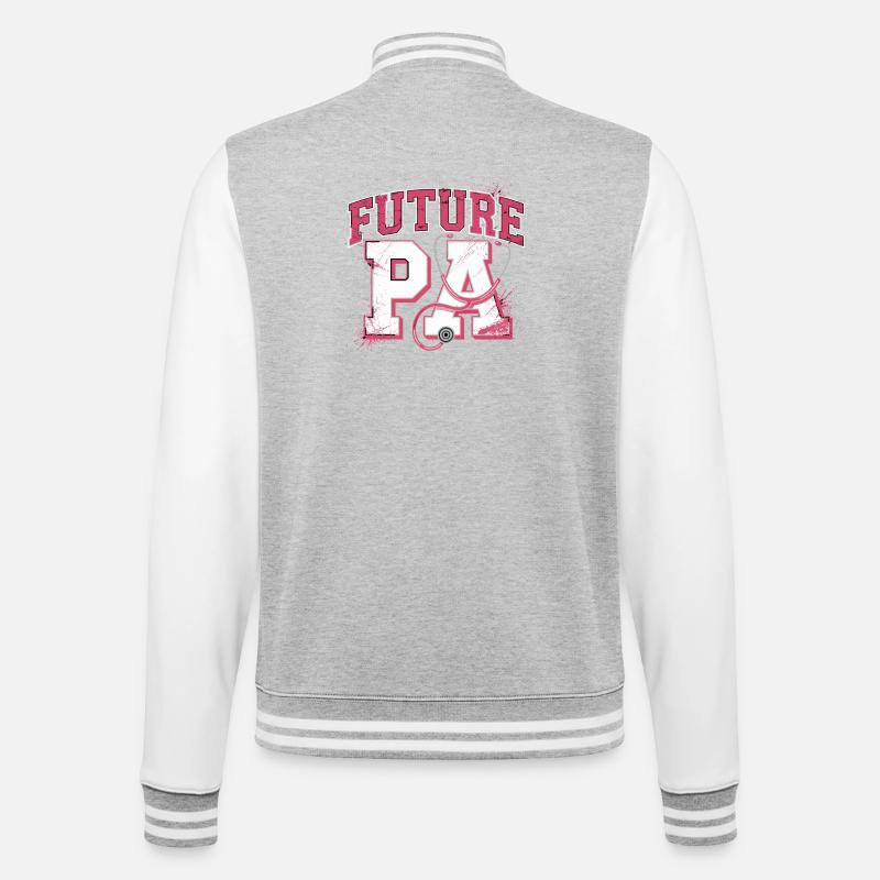 Future PA Pink Stethoscope - College Sweat Jacket - heather grey/white