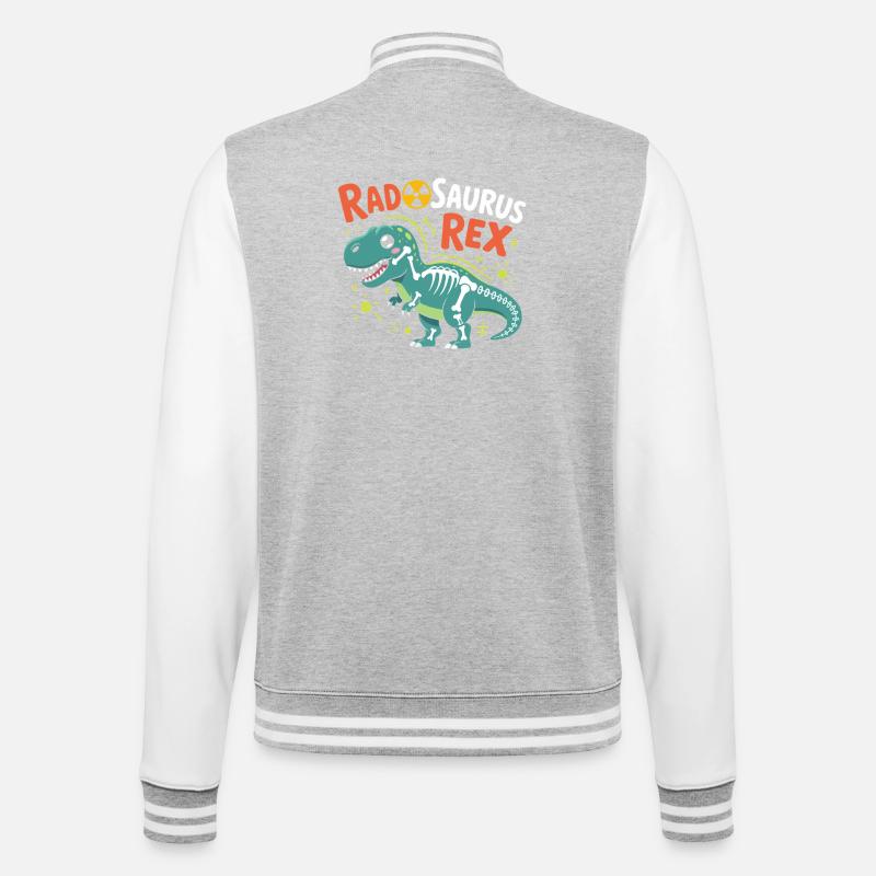 RadSaurus Rex Neon Dino - Veste Teddy - gris chiné / blanc