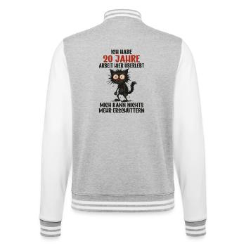 20th Company Anniversary Service Anniversary Work - College Sweat Jacket - heather grey/white - Back - Marisol (170cm)