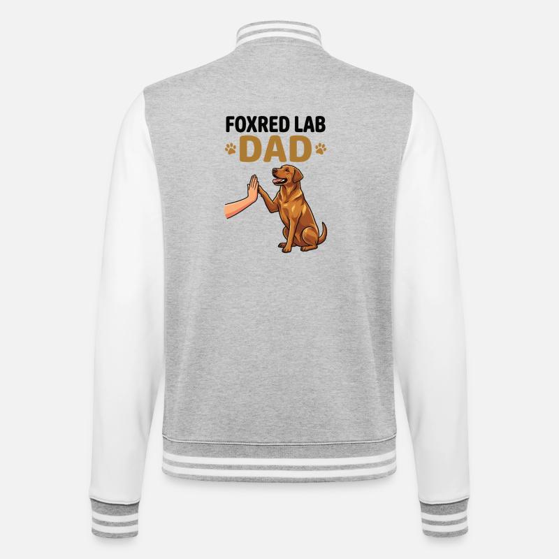 Papa labrador Fox Red – Un design de chien High Five - Veste Teddy - gris chiné / blanc