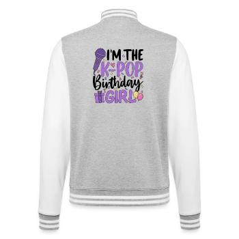 I'm The K Pop Birthday Girl - College Sweat Jacket - heather grey/white - Back - Marisol (170cm)