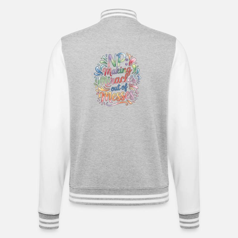 Nurse Practitioner NP Making Miracles Nursing - College-Sweatjacke - Grau meliert/Weiß