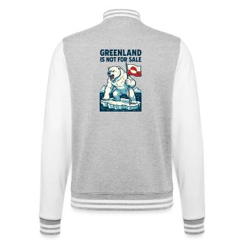 Greenland Is Not For Sale - College Sweat Jacket - heather grey/white - Back - Marisol (170cm)