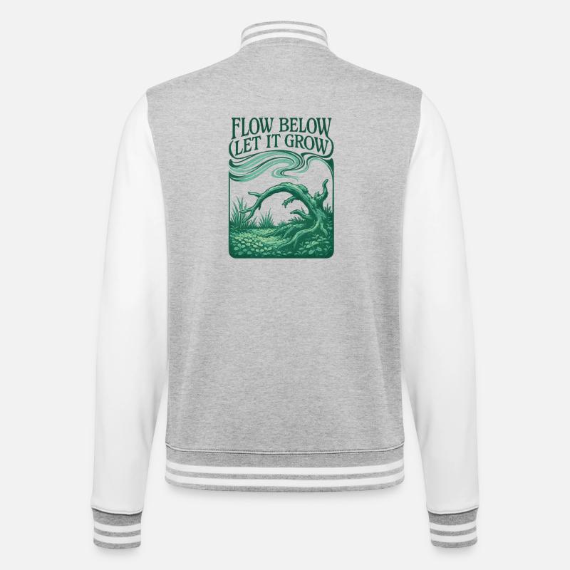 Flux en dessous, croissance au-dessus | Aquascaping - Veste Teddy - gris chiné / blanc