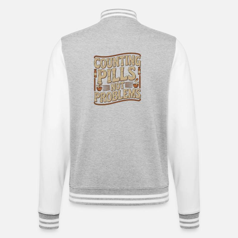 Pharmacist Student Counting Pills Pharmacy Trainee - College-Sweatjacke - Grau meliert/Weiß
