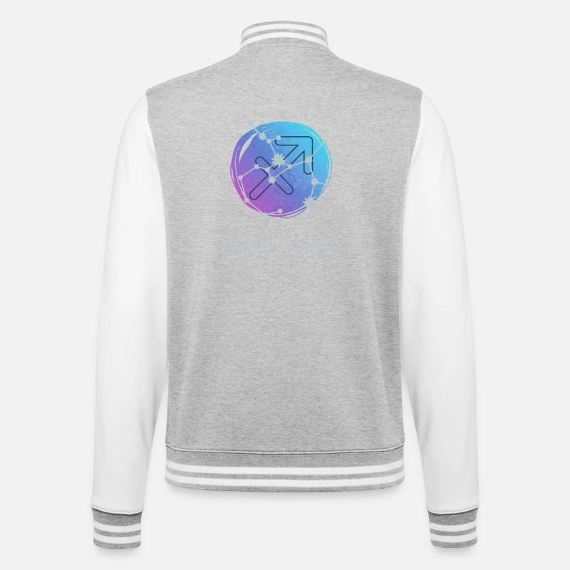 Schütze Sagittarius Sternzeichen Astrologie Design - College-Sweatjacke - Grau meliert/Weiß