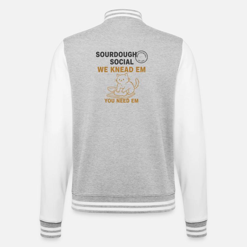Sourdough Bread Baking Baker Bread Making - College Sweat Jacket - heather grey/white