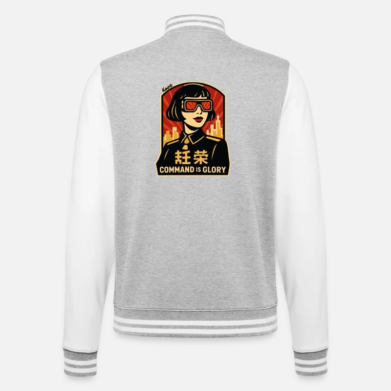 Command Is Glory Retro-Poster - College-Sweatjacke - Grau meliert/Weiß