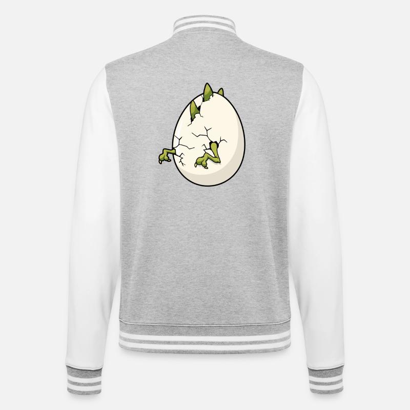 Ostern mit gebrochener Eiblüte - College-Sweatjacke - Grau meliert/Weiß