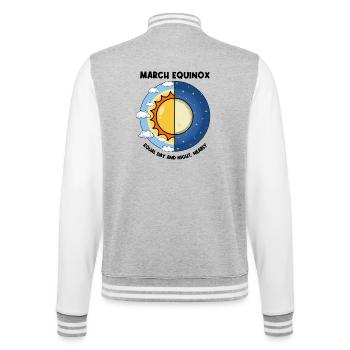 Équinoxe de mars Jour et nuit Équinoxe de printemps - Veste Teddy - gris chiné / blanc - Dos - Marisol (170cm)