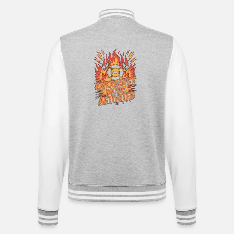 Fire Lieutenant Emergency Mode Fire Department - College Sweat Jacket - heather grey/white