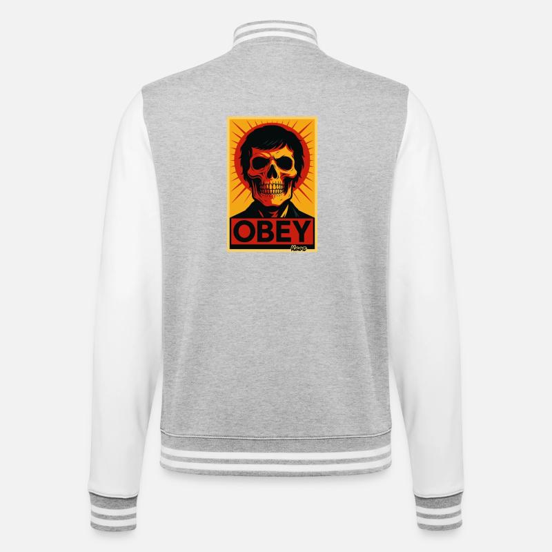 Affiche pop art Skull Rays - Veste Teddy - gris chiné / blanc
