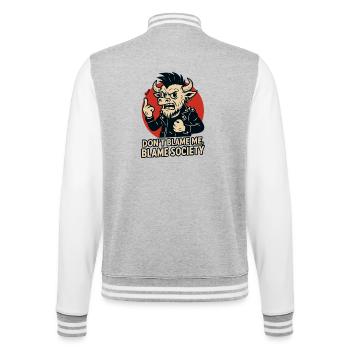 Rogue Bull Punk Attitude - College Sweat Jacket - heather grey/white - Back - Marisol (170cm)