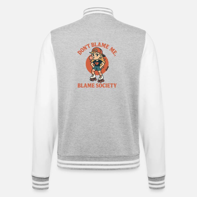 Ne blâme pas la société - Veste Teddy - gris chiné / blanc