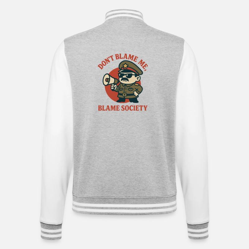Dont Blame Me Sheriff - College Sweat Jacket - heather grey/white