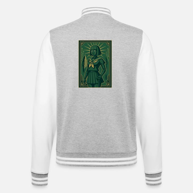 Cyber Deco Android Green Sentinel - College-Sweatjacke - Grau meliert/Weiß