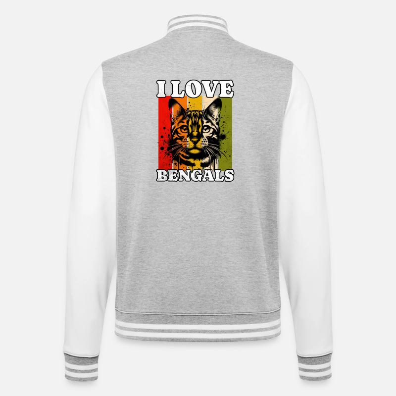 J’adore le chat du Bengale - Veste Teddy - gris chiné / blanc