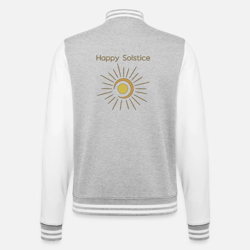 Litha Pagan Summer Solstice Midsummer Midsommar - College Sweat Jacket - heather grey/white