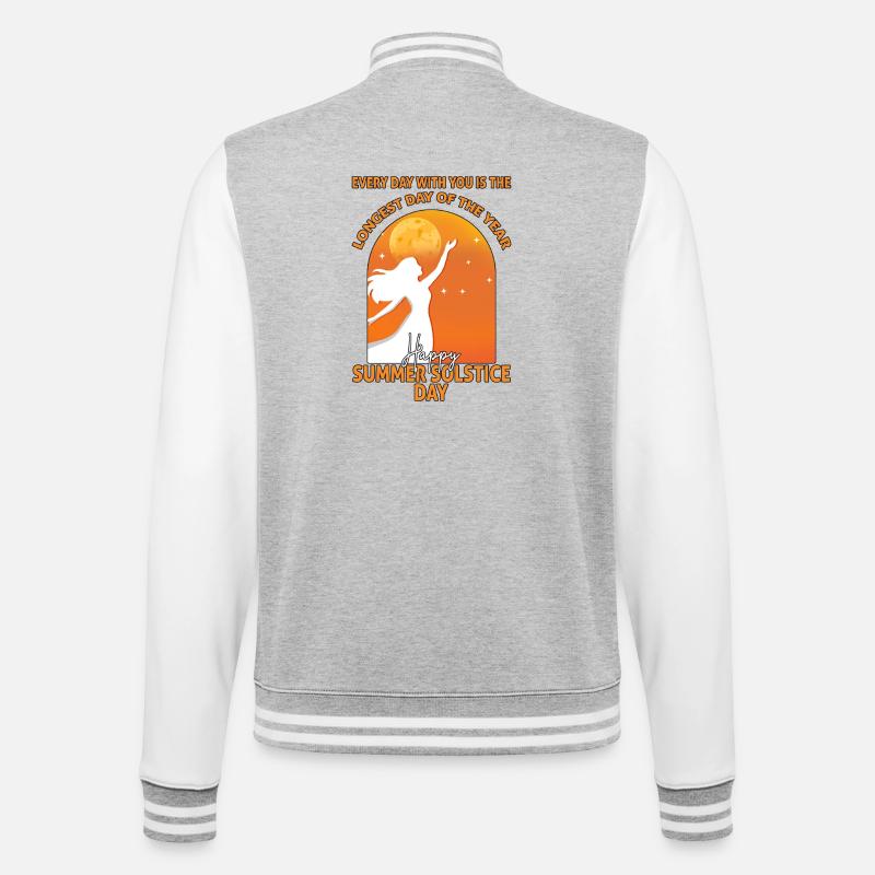Litha Pagan Summer Solstice Midsummer Midsommar - College Sweat Jacket - heather grey/white