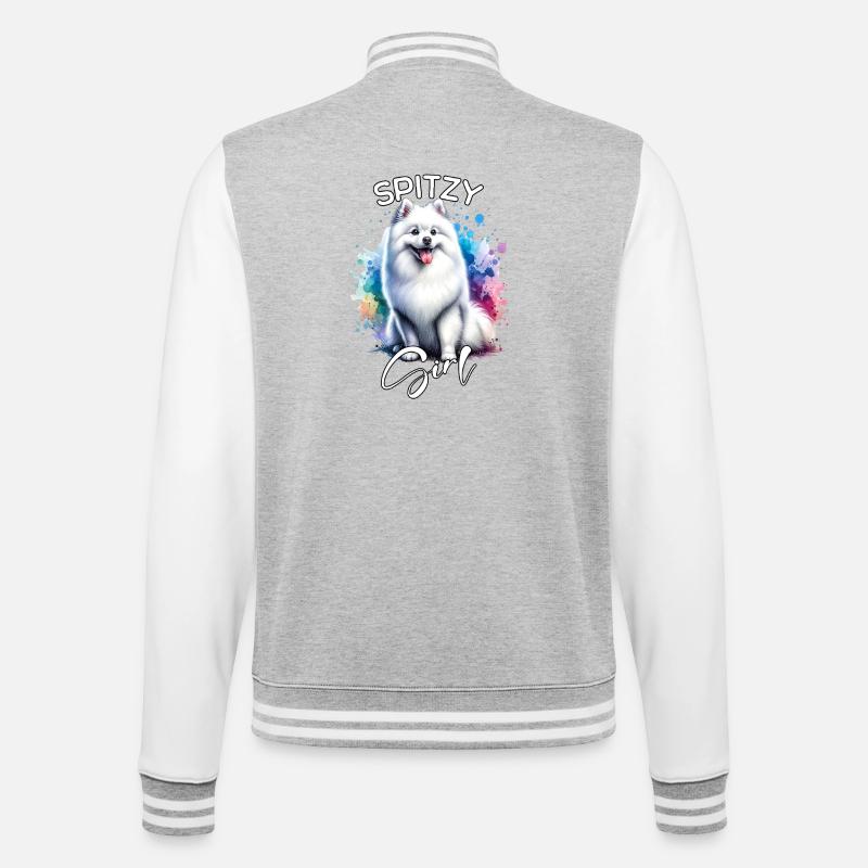 Spitz Girl Spitz - College Sweat Jacket - heather grey/white