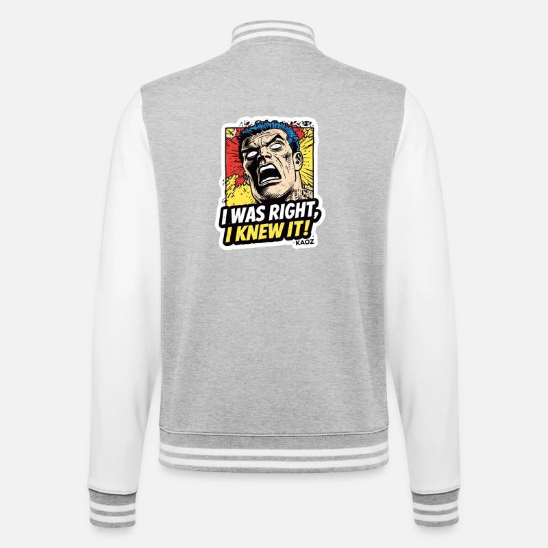 J’avais raison, je le savais, comique - Veste Teddy - gris chiné / blanc