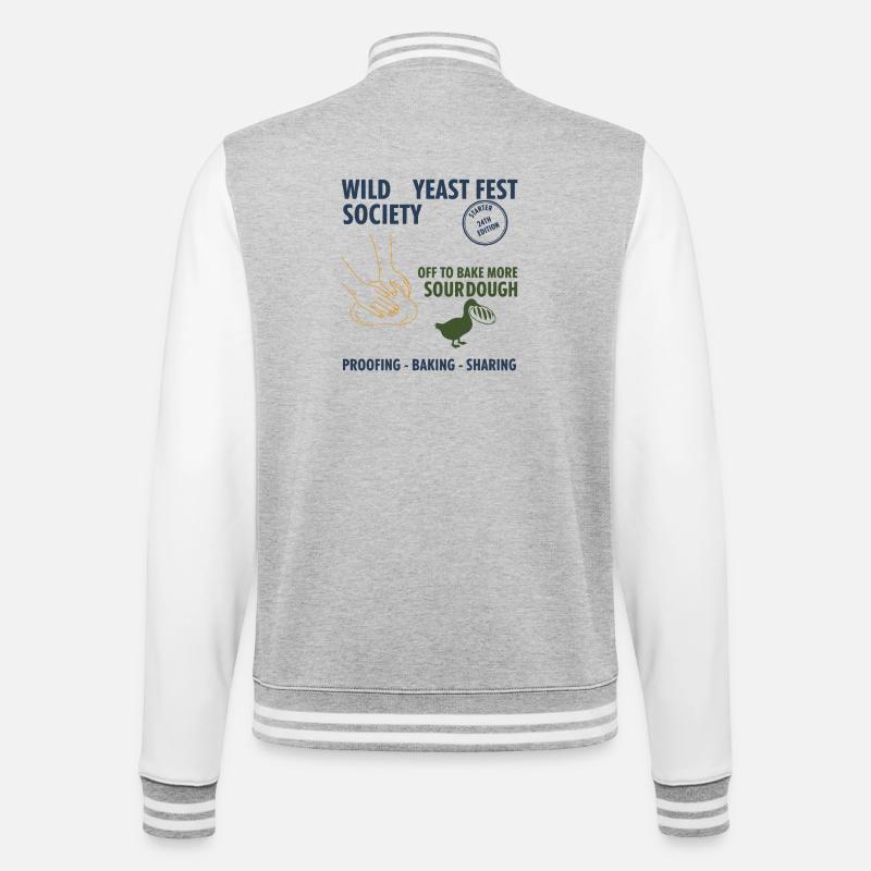 Sauerteig-Wildhefefest Gesellschaft backt weiter - College-Sweatjacke - Grau meliert/Weiß