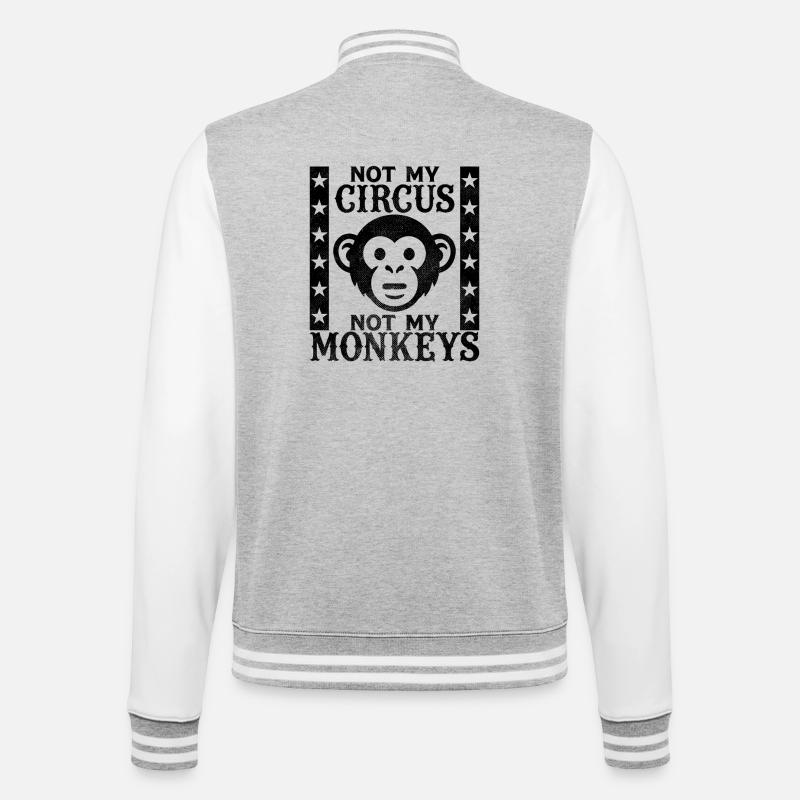 Pas mon cirque, pas mes singes - Veste Teddy - gris chiné / blanc