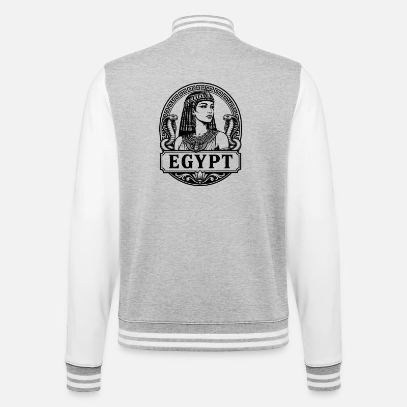 Cleopatra Egypt Königin Nil Pyramiden - College-Sweatjacke - Grau meliert/Weiß