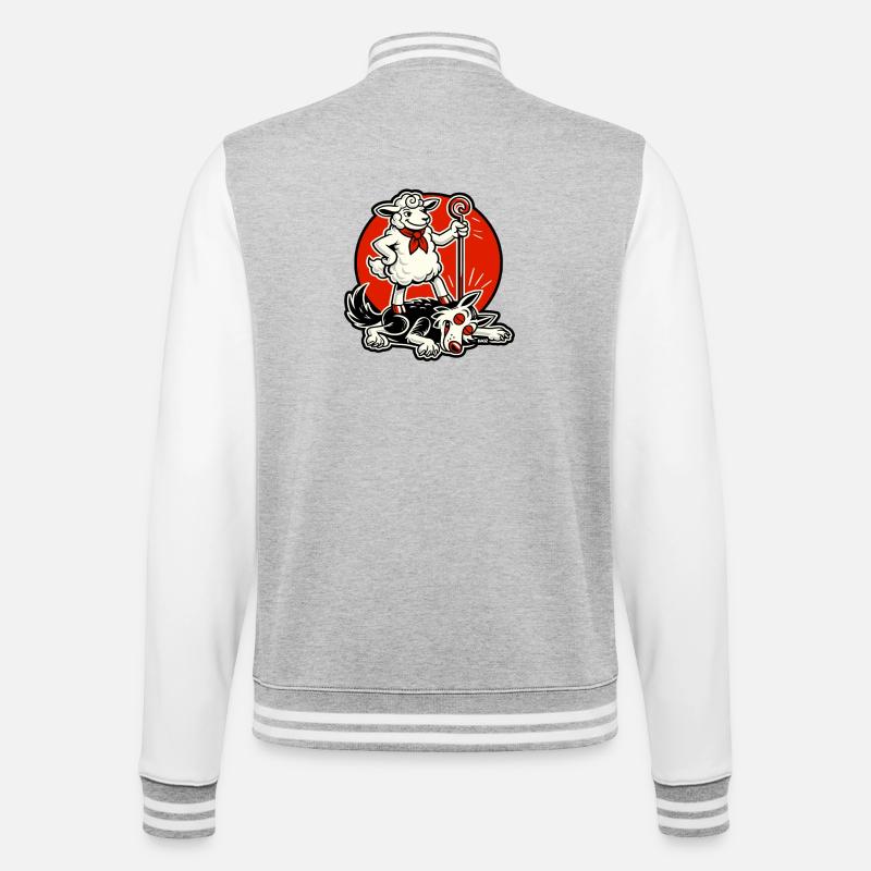 Héros mouton avec un escroc - Veste Teddy - gris chiné / blanc