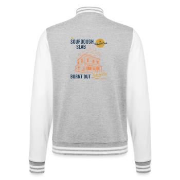 Sourdough Bread Baking Baker The Sourdough Slab - College Sweat Jacket - heather grey/white - Back - Marisol (170cm)