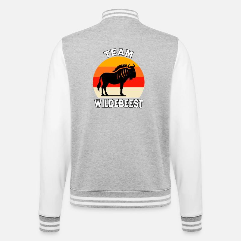 Team Gnu - College-Sweatjacke - Grau meliert/Weiß