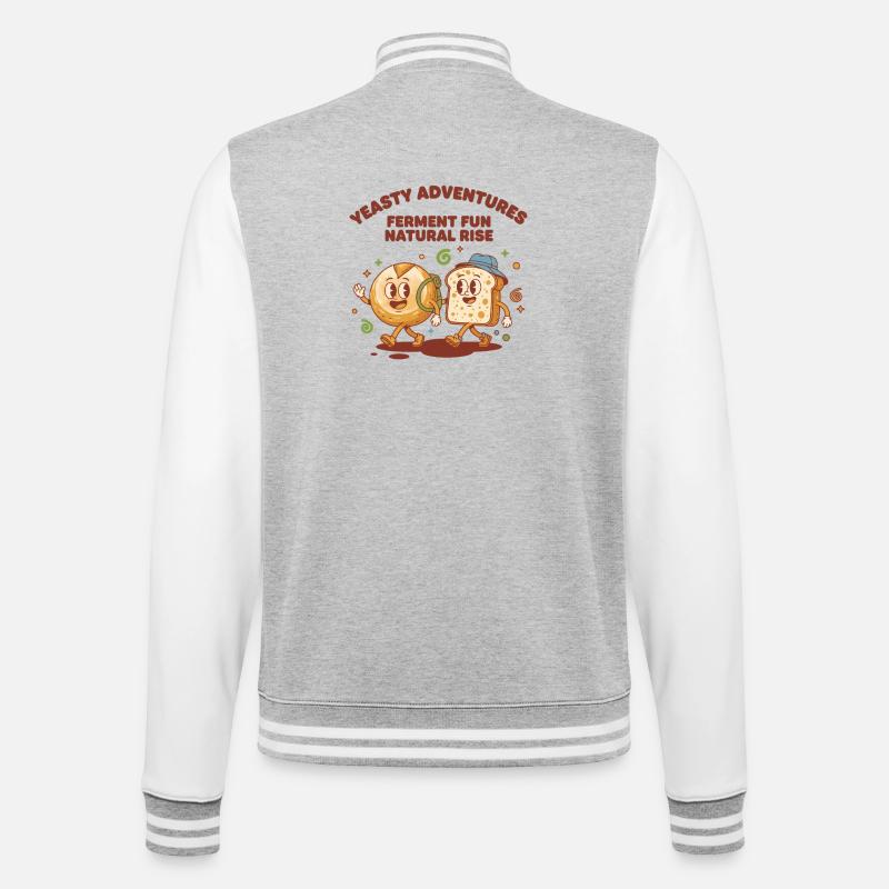 Sauerteigbrot Backbäcker Sauerteigstarter - College-Sweatjacke - Grau meliert/Weiß