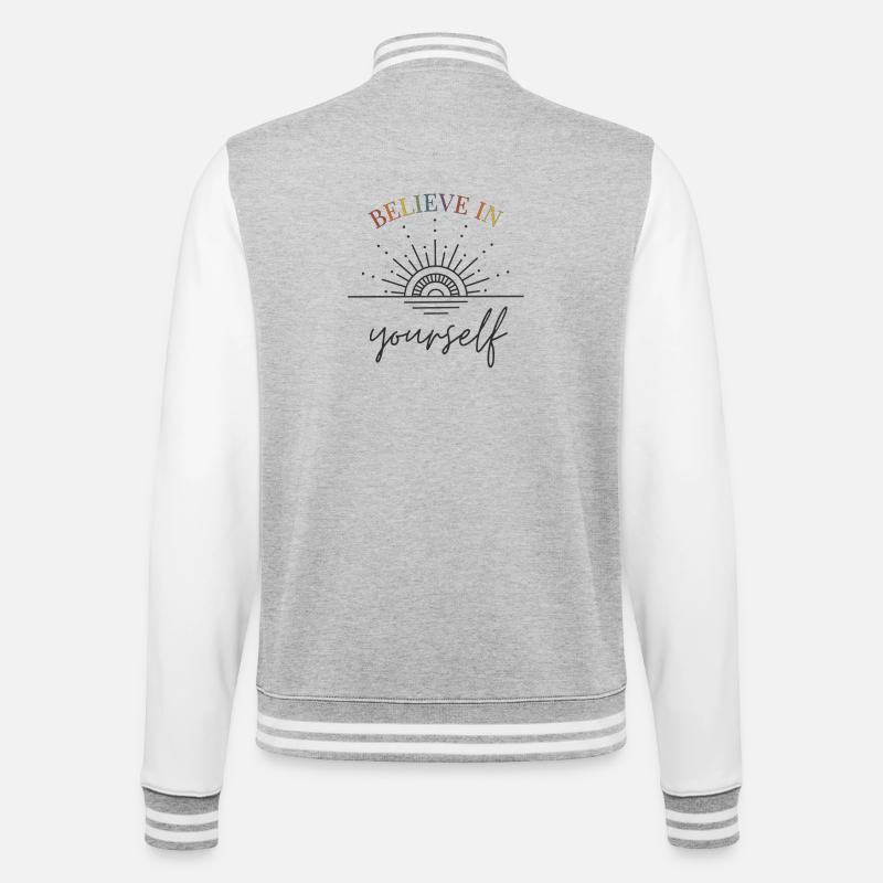 Croyez en vous Lever - Veste Teddy - gris chiné / blanc