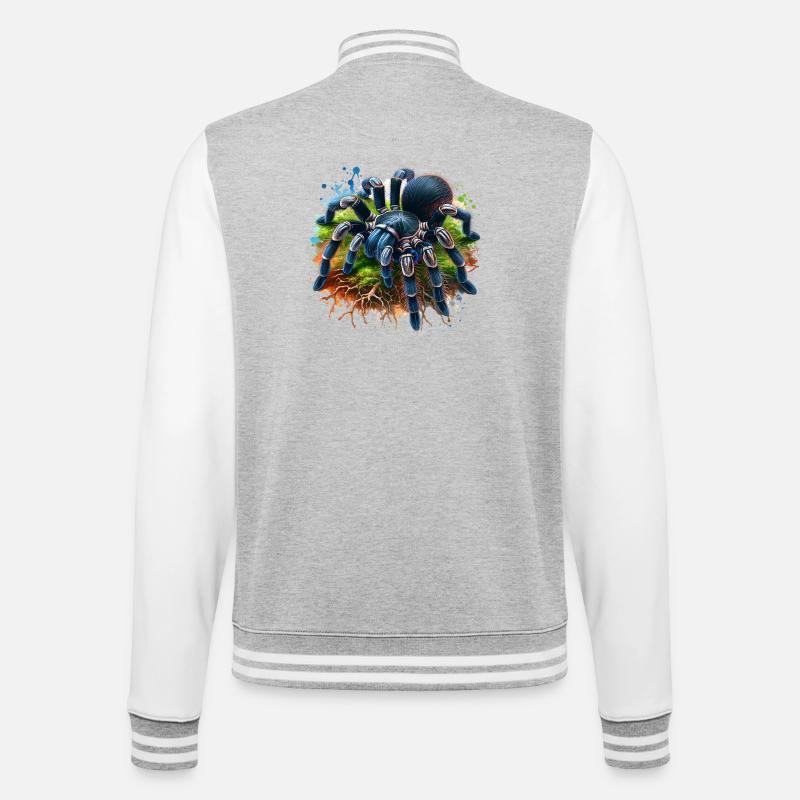 Black Tarantula Gift - College Sweat Jacket - heather grey/white